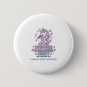 Macaron Rond 5 Cm Licorne Nuit Karaoke Gras Typographie Produit Grap