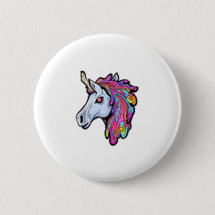 Macaron Rond 5 Cm Licorne Punk Drôle Ironique Cool Licorne Punk Rock