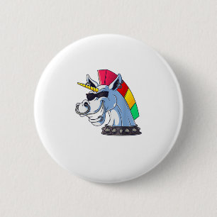Macaron Rond 5 Cm Licorne Punk Drôle Ironique Cool Licorne Punk Rock