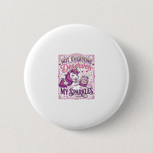 Macaron Rond 5 Cm Licorne Tout le monde ne mérite pas mes paillettes