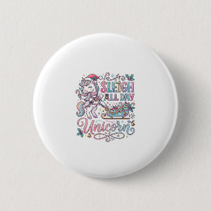 Macaron Rond 5 Cm Licorne Traîneau Toute La Journée Licorne Adorable