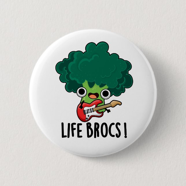 Macaron Rond 5 Cm Life Brocs Funny Veggie Brocoli Pun (Devant)