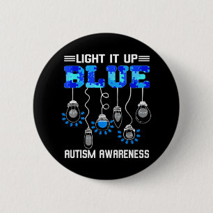 Macaron Rond 5 Cm Light It Up Blue Autism