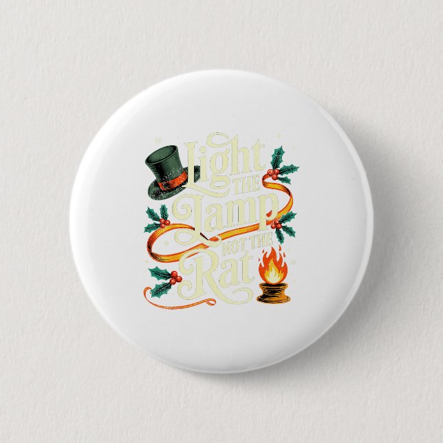 Macaron Rond 5 Cm Light The Lamp Not The Rat Funny Christmas Matchin (Devant)