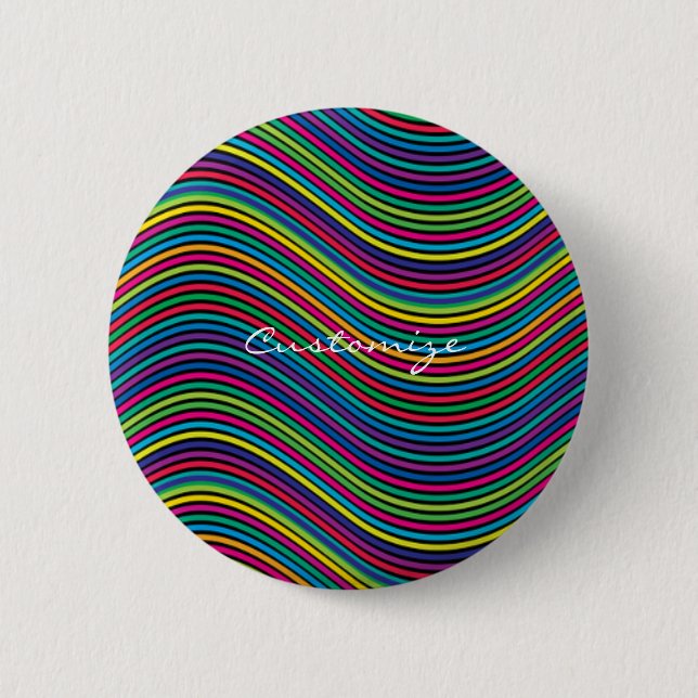 Macaron Rond 5 Cm Ligne Abstraite cool de Wavy art Thunder_Cove (Devant)