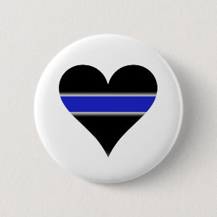 Macaron Rond 5 Cm Ligne bleue coeur