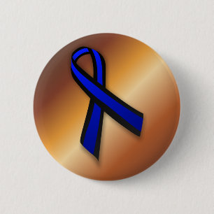 Macaron Rond 5 Cm Ligne bleue mince
