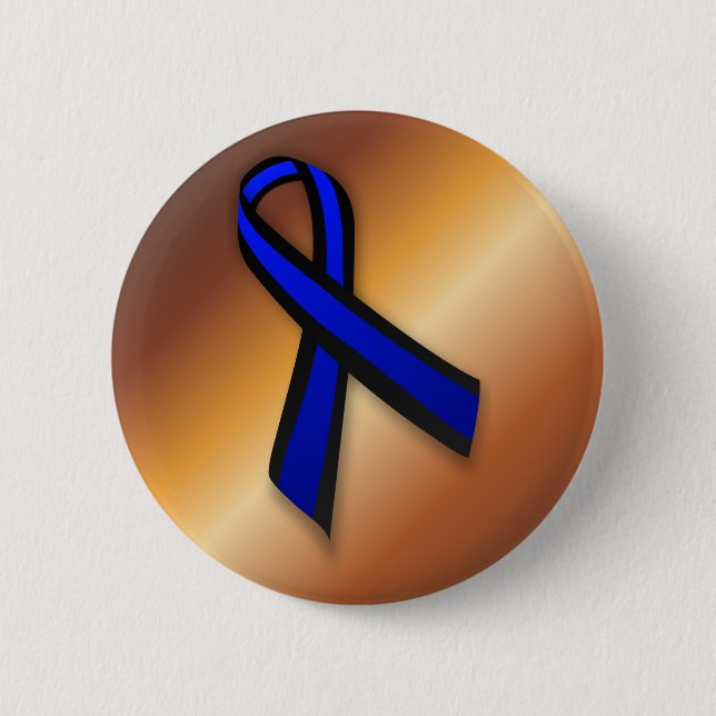 Macaron Rond 5 Cm Ligne bleue mince (Devant)