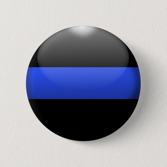Macaron Rond 5 Cm Ligne bleue mince (Devant)