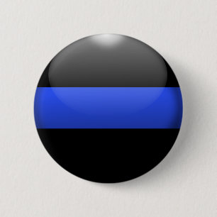 Macaron Rond 5 Cm Ligne bleue mince