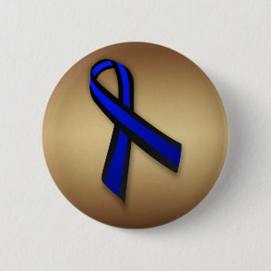 Macaron Rond 5 Cm Ligne bleue mince