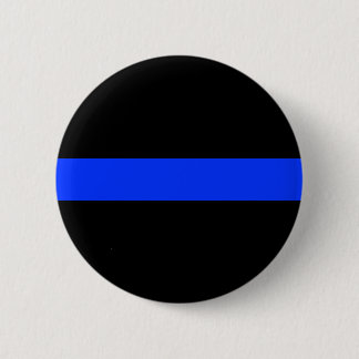 Macaron Rond 5 Cm Ligne mince bleue bouton de police