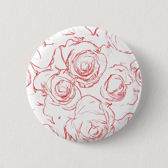 Macaron Rond 5 Cm Lignes directrices de Red Roses (Devant)