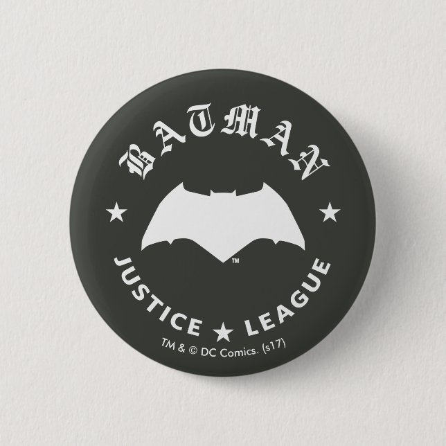Macaron Rond 5 Cm Ligue de la justice| Batman Retro Bat Emblem (Devant)