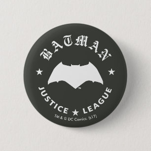 Macaron Rond 5 Cm Ligue de la justice  Batman Retro Bat Emblem