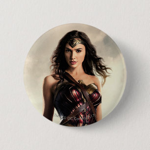 Macaron Rond 5 Cm Ligue de la justice  Wonder Woman On Battlefield