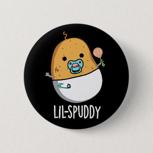 Macaron Rond 5 Cm Lil-spuddy Drôle de Pun de Pomme de Terre Fond Som