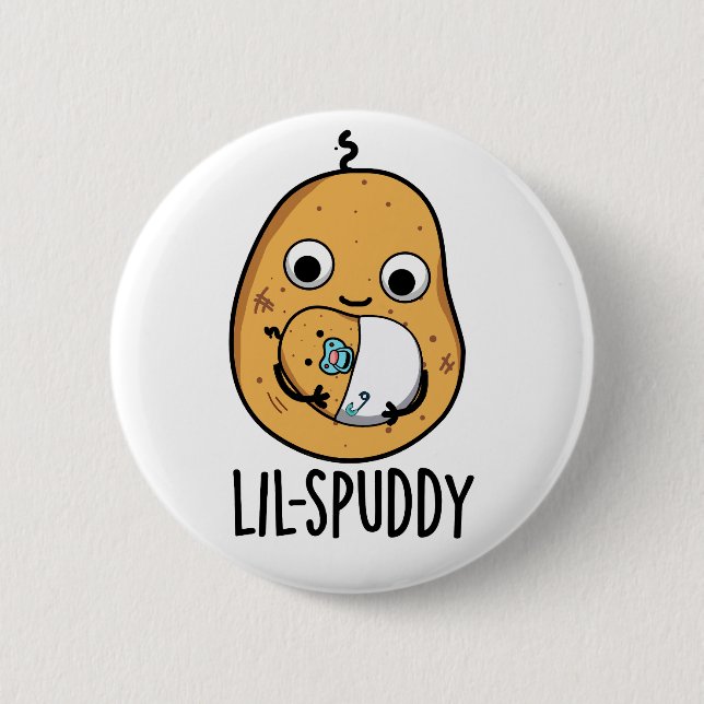Macaron Rond 5 Cm Lil Spuddy Funny Potato Pun (Devant)