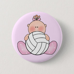 Macaron Rond 5 Cm Lil Volleyball Girl