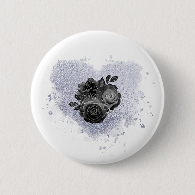 Macaron Rond 5 Cm *~* Lilac Iridescente Fleurs cardiaques Femmes BLA (Devant)