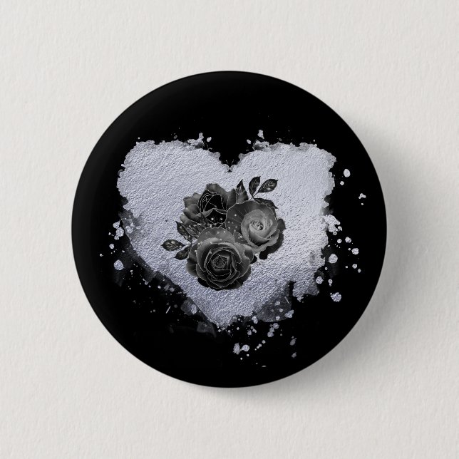 Macaron Rond 5 Cm *~* Lilac Iridescente Fleurs cardiaques Femmes NOI (Devant)