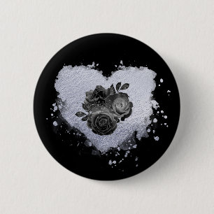 Macaron Rond 5 Cm *~* Lilac Iridescente Fleurs cardiaques Femmes NOI