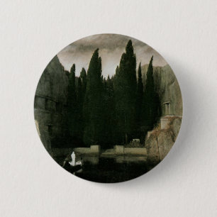Macaron Rond 5 Cm L'île des morts par Arnold Bocklin, Symbolisme Art