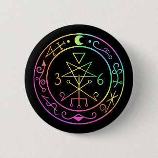 Macaron Rond 5 Cm Lilith sigil. Bouton de la déesse de la lune noire