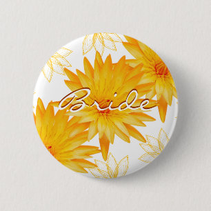 Macaron Rond 5 Cm Lillies jaunes - étiquettes nommées de mariage