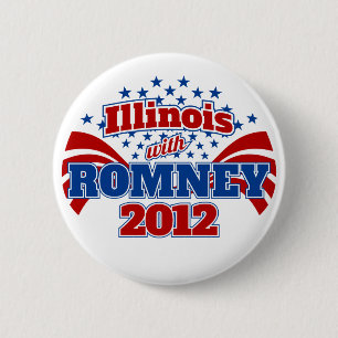 Macaron Rond 5 Cm L'Illinois avec Romney 2012