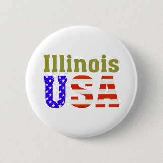 Macaron Rond 5 Cm L'Illinois Etats-Unis !