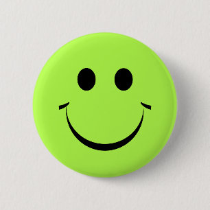Macaron Rond 5 Cm Lime Green Joyeux visage
