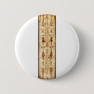 Macaron Rond 5 Cm Linceul AUGMENTÉ de plein Jésus-Christ d'image de