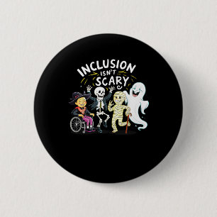 Macaron Rond 5 Cm L'inclusion n'est pas effrayant enseignant Squelet