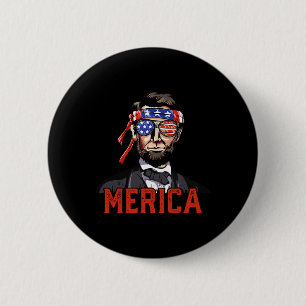 Macaron Rond 5 Cm Lincoln 4 juillet Merica Abe garçons hommes femmes