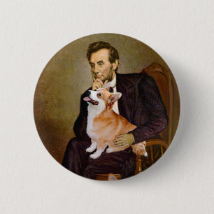 Macaron Rond 5 Cm Lincoln - Pembroke Welsh Corgis (deux)