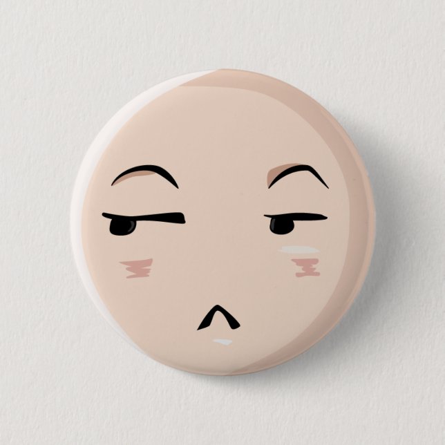 Macaron Rond 5 Cm L'incrédulité de caractère d'Emoji d'Anime de (Devant)