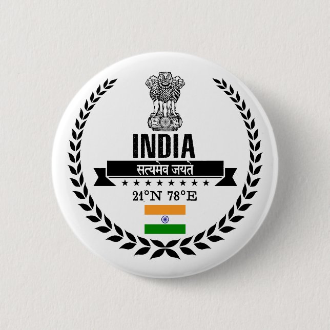 Macaron Rond 5 Cm L'Inde (Devant)