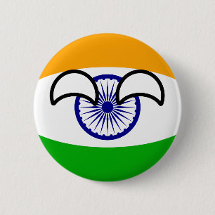 Macaron Rond 5 Cm L'Inde Geeky tendante drôle Countryball