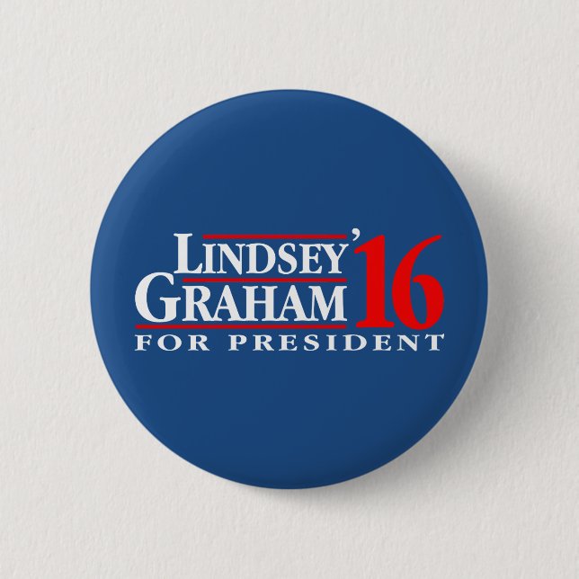 Macaron Rond 5 Cm Lindsey Graham pour le président (Devant)