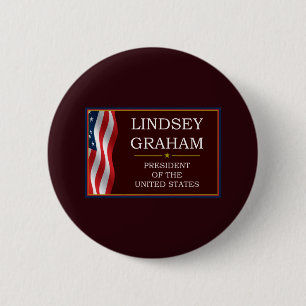 Macaron Rond 5 Cm Lindsey Graham pour le Président V3
