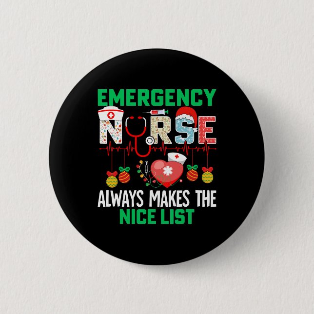 Macaron Rond 5 Cm L'Infirmière D'Urgence Fait Toujours Le Chr De L'I (Devant)