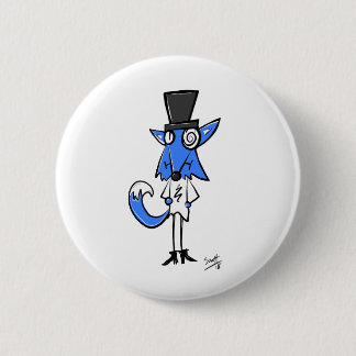 Macaron Rond 5 Cm L'insigne de Fox bleu