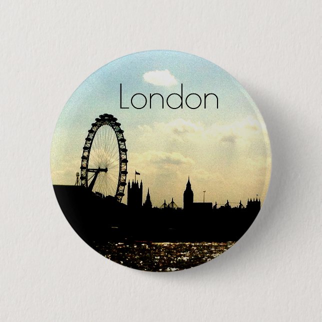 Macaron Rond 5 Cm L'insigne d'oeil de Londres (Devant)