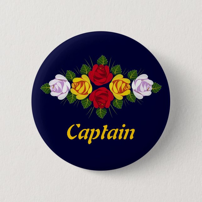 Macaron Rond 5 Cm L'insigne du capitaine de Narrowboat (Devant)