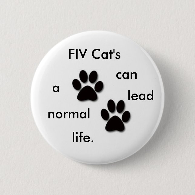 Macaron Rond 5 Cm L'insigne du chat de FIV (Devant)