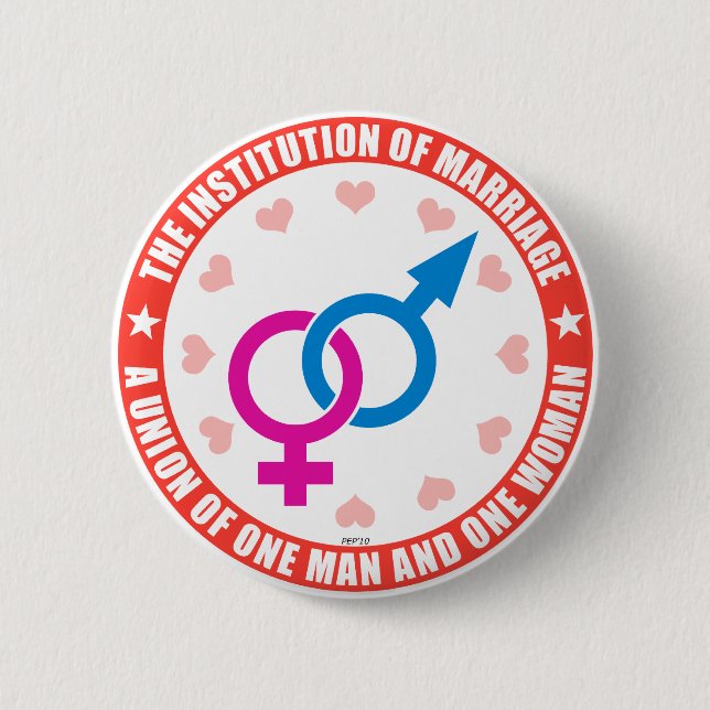 Macaron Rond 5 Cm L'institution du mariage (Devant)