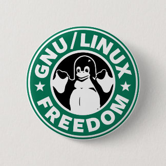 Macaron Rond 5 Cm LINUX - GNU - FREEDOM Button