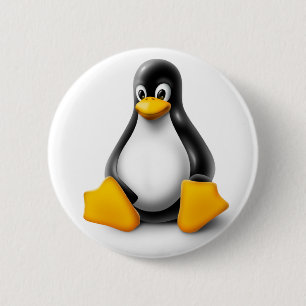 Macaron Rond 5 Cm Linux Tux le pingouin