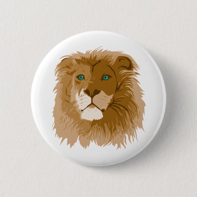 Macaron Rond 5 Cm Lion (Devant)